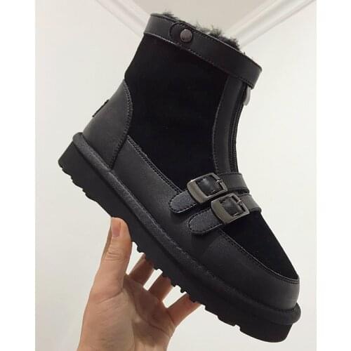 2021 New Fashion Locomotive Snow Boots Winter Warm Boots Flat Shoes Comfortable Boots Warm Wool Boots Large Size Shoes 34-43