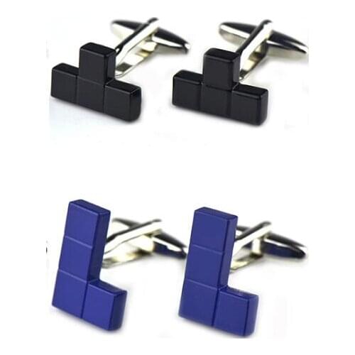 10pairs/lot Copper Tetris Block Cufflinks B-Trix L Block Swagerly Block Cuff Links Mens Jewelry Wholesale