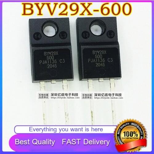 10Pcs/Lot New Original BYV29X-600 BYV29X600 MHZ Diode TO220F 2 FEET Good Quality