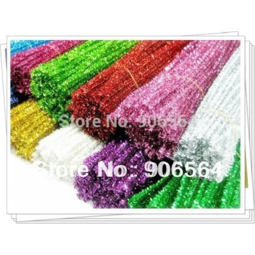 12 color avaliable GLITTER FUZZY STICK CHENILLE STEM 12" Kid Art Craft stocking flower material Charming Millinery 200pcs/lot