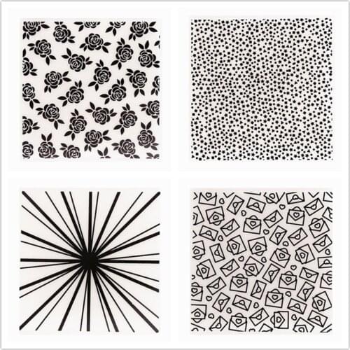 15x15 Magic Flower Embossing Folders Plastic Halloween Scrapbooking DIY Template Fondant Cake Photo Album Christmas Card Making