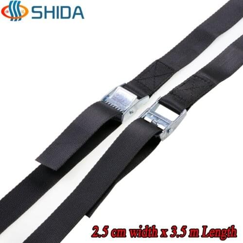 2 pcs 1 inch 2.5 cm x 3.5 meters Metal Cargo Lashing Polyester Webbing Strap Ratchet Tie Down with Cam Buckle Winch Strap