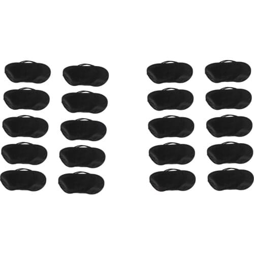 20 Pieces Silk Sleep Mask - Black Soft Large Eye Mask Cover for Sleeping, Airplane Travel