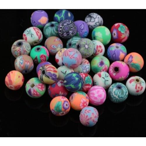200pcs/lot Assorted Colors 6mm Polymer Clay Bead Ball Round Clay Diy Jewelry Components Spacer Beads Jewellery Making Materials