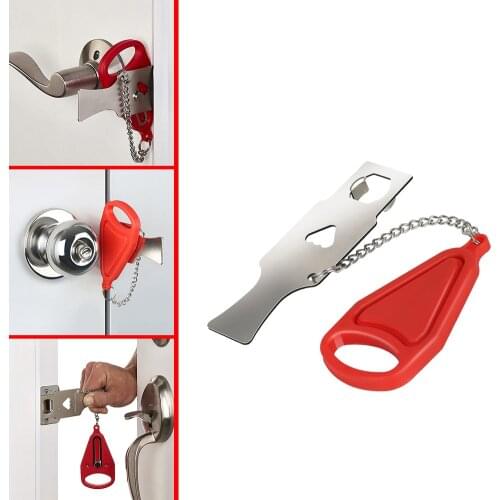 AirBNB Hotel Lock Portable Door Lock Accommodation Self-Defense Door Stopper Lock Metal Safety Addalock Lockdown for Security