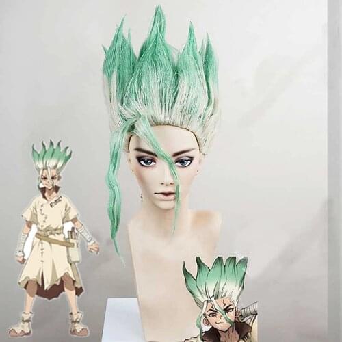 Anime Dr. Stone Senku Ishigami Costumes wig+Cosplay Costume Senku Adult White Male Full Set Halloween Christmas Carnival Party