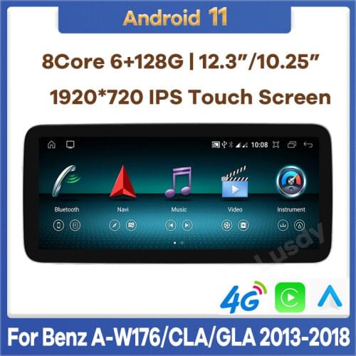 12.3" 8Core CPU 8G RAM Android 10 Car Radio GPS for Mercedes Benz A-Class W176 GLA-Class X156 CLA-Class C117 2012-2018 Stereo