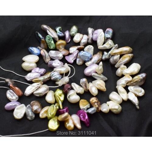 Freshwater pearl MULTICOLOR REBORN KESHI BAROQUE FLAT 8-20MM FPPJ wholesale beads nature loose beads for DIY jewelry