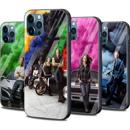 Phone case For iphone 12 11 pro max SE 12 mini xs max xR X 8 7 6S Plus Bumper glass Fundas smartphone Fast and Furious Moive