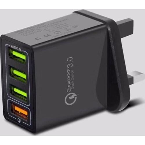 EU/US /Quick Charge 3.0 Compact 4USB Charger 30W High Power 4USB Compact Adapter QC3.0/2.4A Travel Mobile Phone Adapter