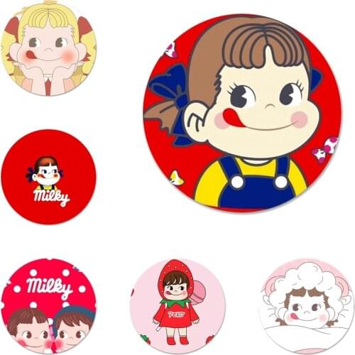 Fujiya Milky Peko chan Badge Brooch Pin Accessories For Clothes Backpack Decoration gift