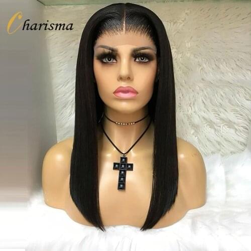 Charisma Short Bob Wig Synthetic Lace Wig Heat Resistant Fiber Hairline Glueless Natural Hairline Cosplay Wigs For Black Women