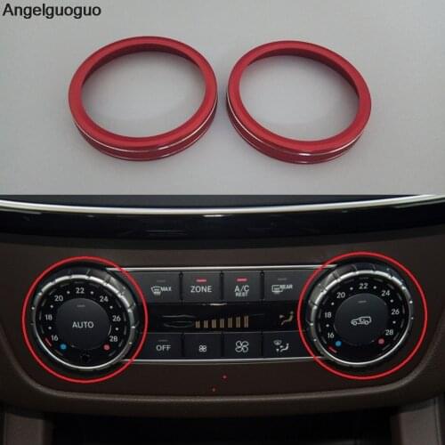 Angelguoguo Red and blue for Mercedes Benz GLE M GLK SL GLS SLK G GL CLS Class Car air conditioning Rotary knob button cover