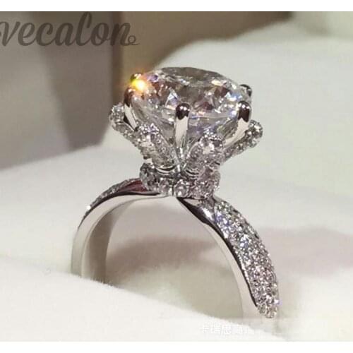 Promotion 94%OFF Vecalon Engagement wedding Band ring for women 3ct AAAAA Cz Stone ring 925 Sterling Silver Female Finger ring
