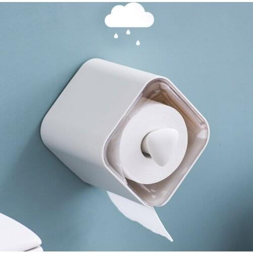 Toilet Round Plastic Tissue Box Free Drilling Case Napkin Holder Storage Organizer Decoration Modernal Tissue Canister Cotton