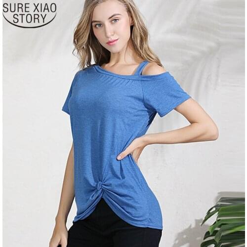 Camisetas verano mujer 2019 t shirt women short sleeve off shoulder top camiseta mujer tshirt women t-shirt femme tops 4176 50