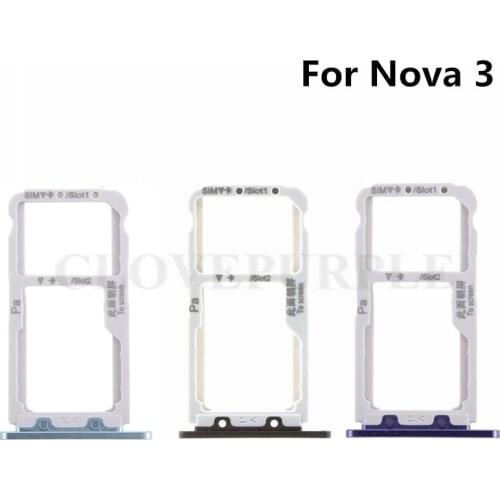20pcs/lot Nano SIM/ Micro SIM Card Tray Holder Micro SD Card Slot Holder Adapter for Huawei Nova 3 Nova3