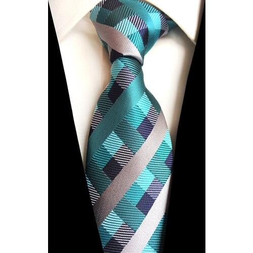 GUSLESON Brand New 8cm Paisley Jacquard Woven Silk Ties Mens Neck Tie Striped Ties for Men Wedding Suit Business Party