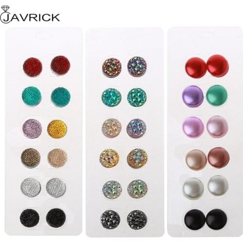 Pack of 12 Muslim Multi-Use Rhinestone Magnetic Scarf Brooch Round Hijab Pins Kit Magnetic Safety Pins Muslim Jewelry