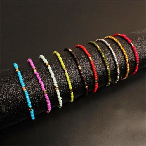 DoreenBeads Anklet Multicolor Handmade Beaded Anklet Seed Bead Adjustable Colorful Ankle Bracelet 21cm(8 2/8") long, 1 Piece
