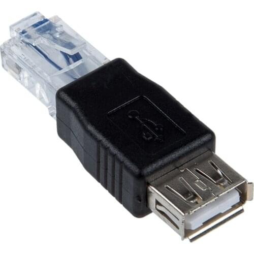 Female USB A to Male Ethernet RJ45 Plug Adapter New
