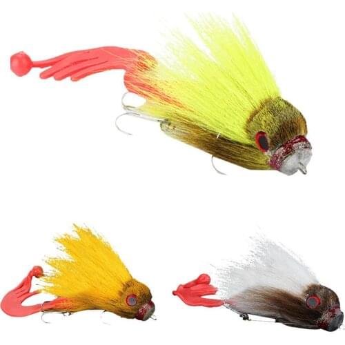 Mouse Rat Shape Bait Freshwater Saltwater Fly Fishing Lure with Double Hooks