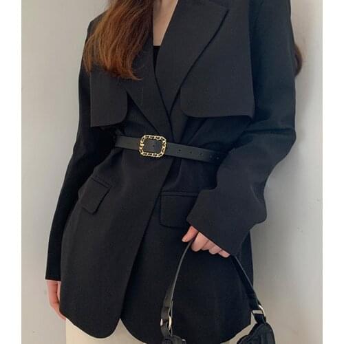 New PU Leather Thin Belt For Women Metal Triangle Buckle Waist Strap Ladies Jeans Dress Decorative Designer Brand Waistband