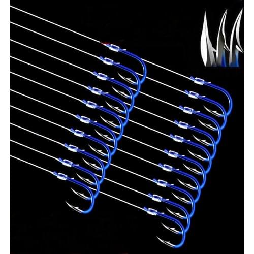 High quality Steel Fishing Hooks high carbon carp hook japan saltwater sea fishing anzol line tied 10 pairs/lot