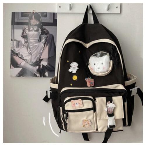 Cute Girls Backpack Women Large Capacity Ins Simple School Bags for Teens Female Korean Harajuku School Student Bookbag Ladies