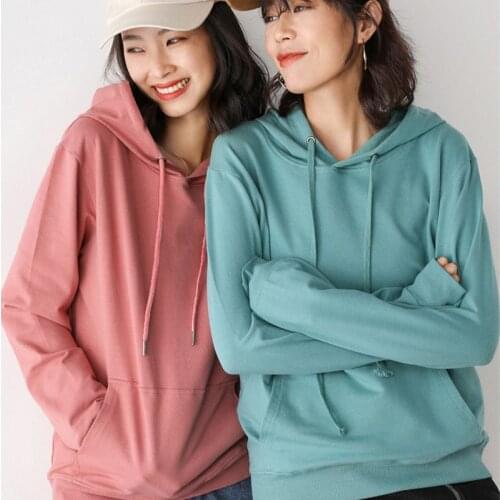 Plus Size 5XL Women Candy Color Pocket Cotton Blends Hooded Sweatshirt Casual Spring Fall Oversized Sports Jersey Female Hoodies