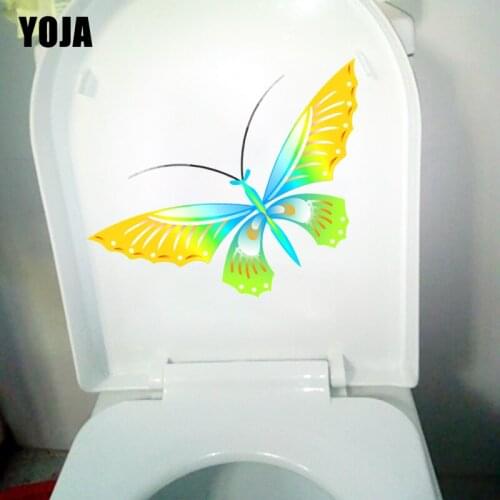 YOJA 23.9X22.3CM Creative Cartoon Butterfly Home Decor Living Room Wall Sticker Bathroom Toilet Decals T1-2201