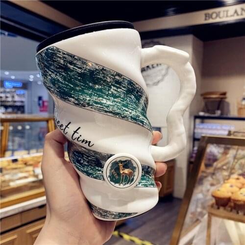 Creative Coffee Mug 500ml Ceramic Milk Mug Office Ceramic Mug with Handles Drinking Cup Wedding Gifts for Friends SZ-CM21021814
