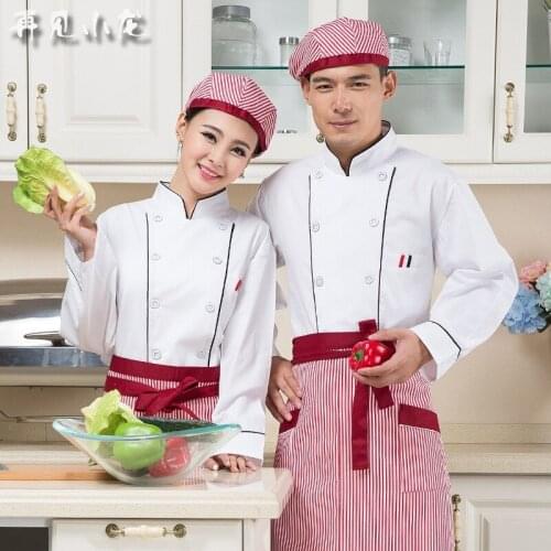 Long Sleeved Chef Uniform Thickening Chef Service Clothes Hotel Restaurant Chef Jacket Warm Wear Hotel Waiter Clothes B-5694