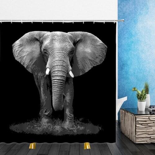 Animal Shower Curtains Jurassic Dinosaur Lion Elephant Brown Bear 3D Waterproof Bathroom Home Decor Bathtub Polyester Curtain