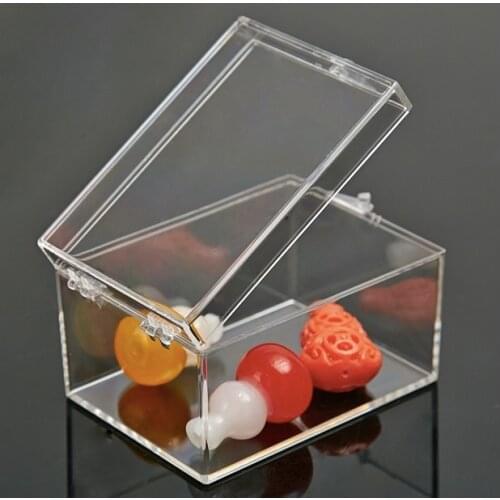 6.4x4.7x3.7cmPlastic Transparent Rectangular box specimen box Small mini storage box bin
