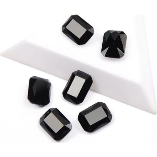 YANRUO 4627 High Quality Glitter Crystal Rhinestones Jet Color Octagon Shape Shing Rhinestone 3D Glass For Nail Art Decorations