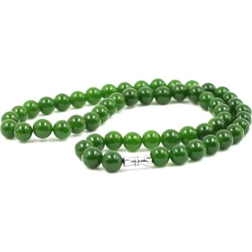 Green Beaded Necklace Beads 8mm Necklace Vintage Choker Womens Necklace