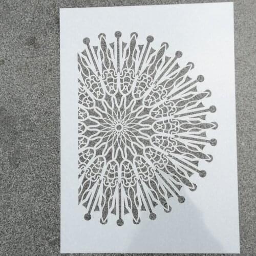 1pc Size A4 DIY Layering Mandala Stencils Wall Painting Scrapbook Coloring Embossing Album Decorative Template