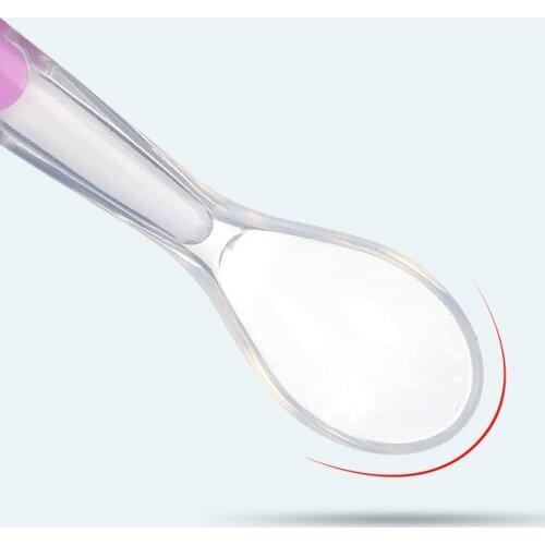 1PCS Soft Spoon Utensils Temperature Sensing Spoon Kids Boys Girls Silicone Spoon Feeding Baby Things Spoons Toddler Utensils