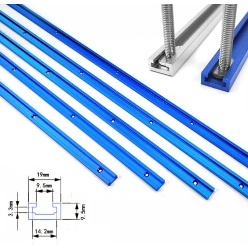 1Pcs Type-19 Woodworking T-slot Miter Track 300-600mm Chute Aluminium Alloy Guide Rail for Table Saw Woodworking DIY Tools