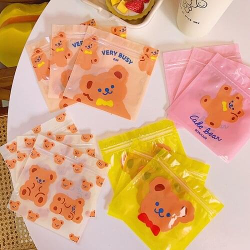 20 Pieces Of Creative And Lovely Snacks Sealed Bag Girl Heart Bear Food Biscuit Candy Small Packing Bag Candy Bag