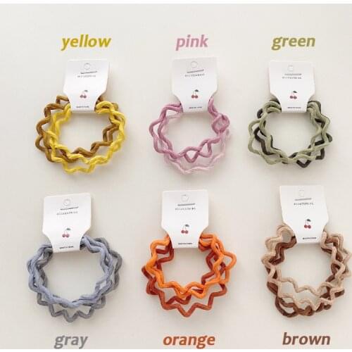 4PCS/Set Candy Color High Elastic Girl Hair Circle Headdress Wave Female Hair Rope Hair Accessories