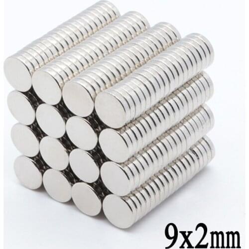 500Pieces 9x2 mm Strong Rare Earth NdFeB Magnet Neodymium N35 Magnetic Materials 9*2 mm