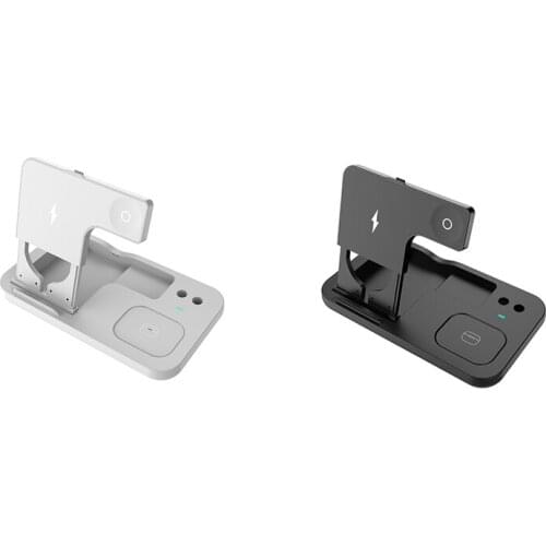 15W Qi 4 in 1 Wireless Folding Charger Fast Wireless Charging for iPhone12/11Pro Iwatch5/4 Apple Pen