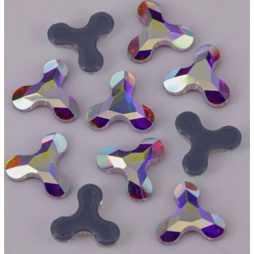 Lead Free 8mm Crystal AB Molecule Iron On Crystal Stones / Flat Back Hotfix Rhinestones