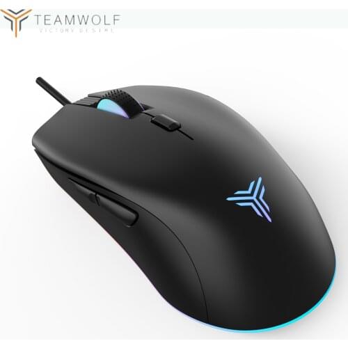 TEAM WOLF Wired RGB Gaming Mouse Optical Gamer Mice programmable 8000DPI For Laptop Computer PC Professional Game