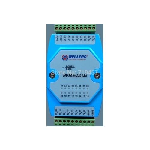 FREE SHIPPING Isolated digital input module 16 channels DI RS485 MODBUS communication, can be computer controlled