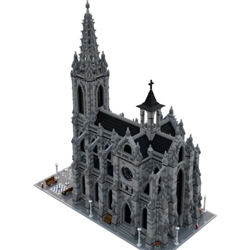 Moc Architecture Modular Cathedral Building Blocks World Famous Medieval Retro House Bricks DIY Assembly For Kids Birthday Gifts