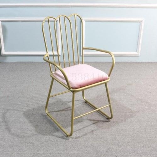 Nordic New Back Armchair Dining Chair Modern Simple Net Red Chair Household Make Up Chair Restaurant Leisure Coffee Shop