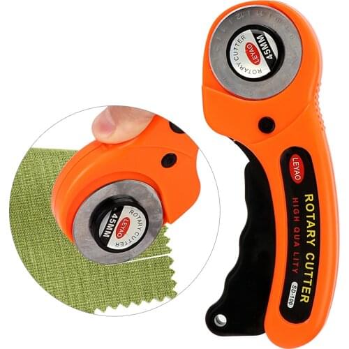 45mm Rotary Cutter Round Hob Cloth Cutter Cuts Fabric Leather Paper Vinyl Etc Premium Quilters Sewing Hand Tool